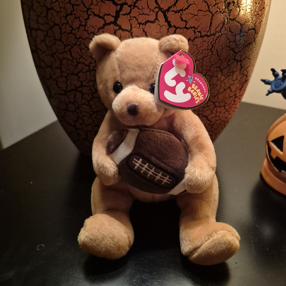 Ty Tan Teddy Bear with Football